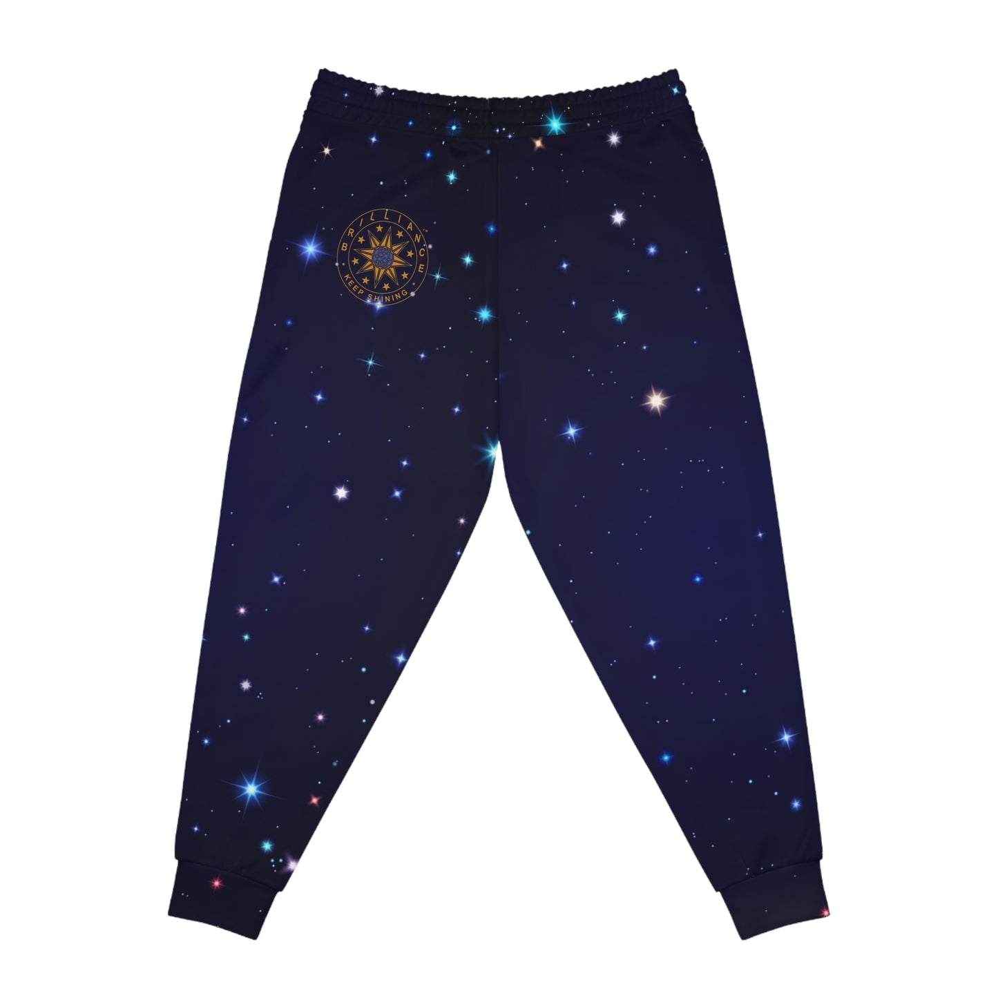 Brilliance Women's Athletic Joggers w/ Starry Night Print & Logo Back Side