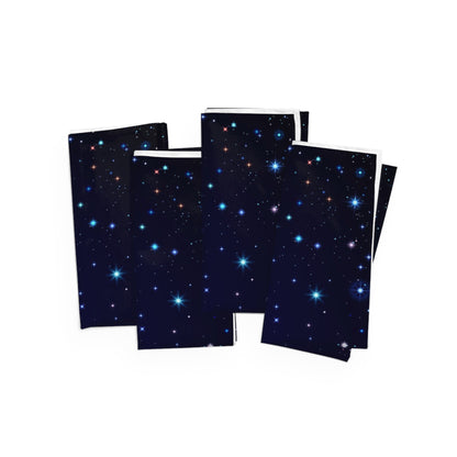 4 Pieces of Brilliance Napkins with Starry Night Print and Logo Fold
