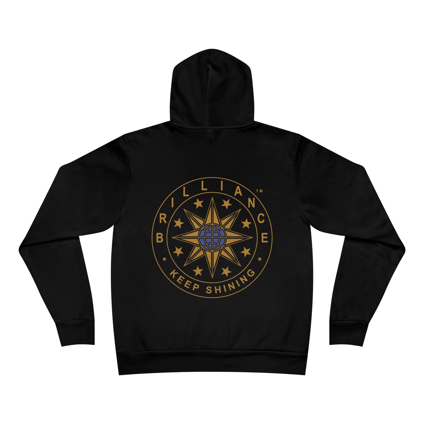 Brilliance Adult Fleece Pullover Hoodie Black Back