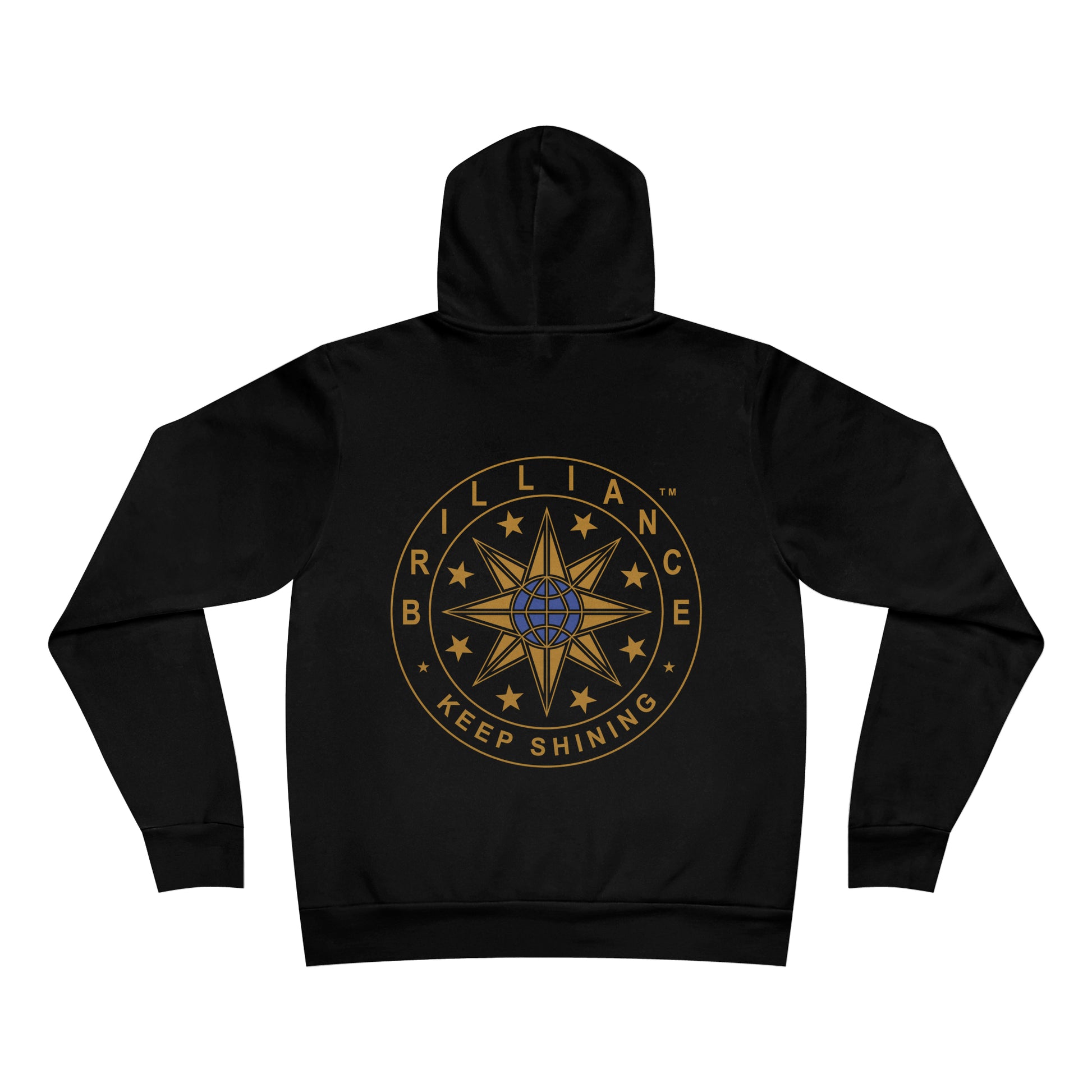 Brilliance Adult Fleece Pullover Hoodie Black Back