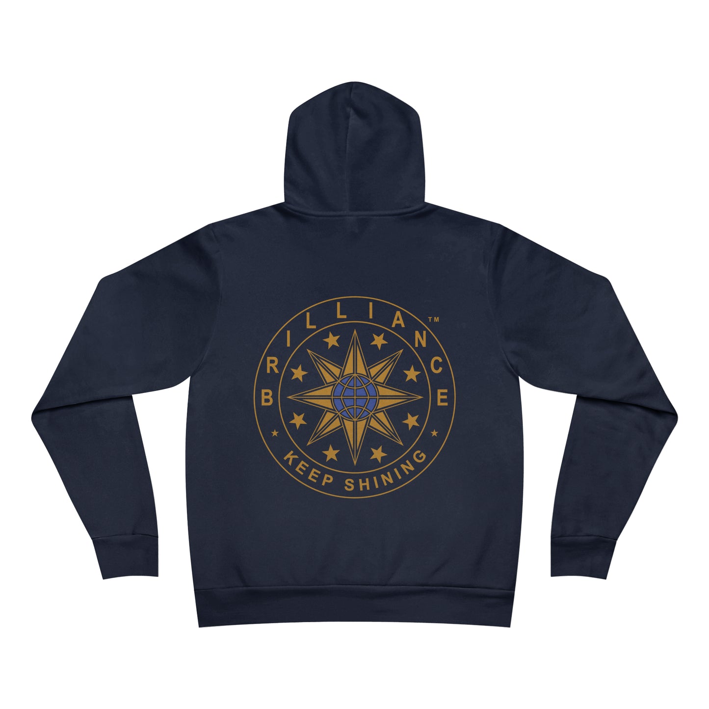 Brilliance Adult Fleece Pullover Hoodie Navy Back