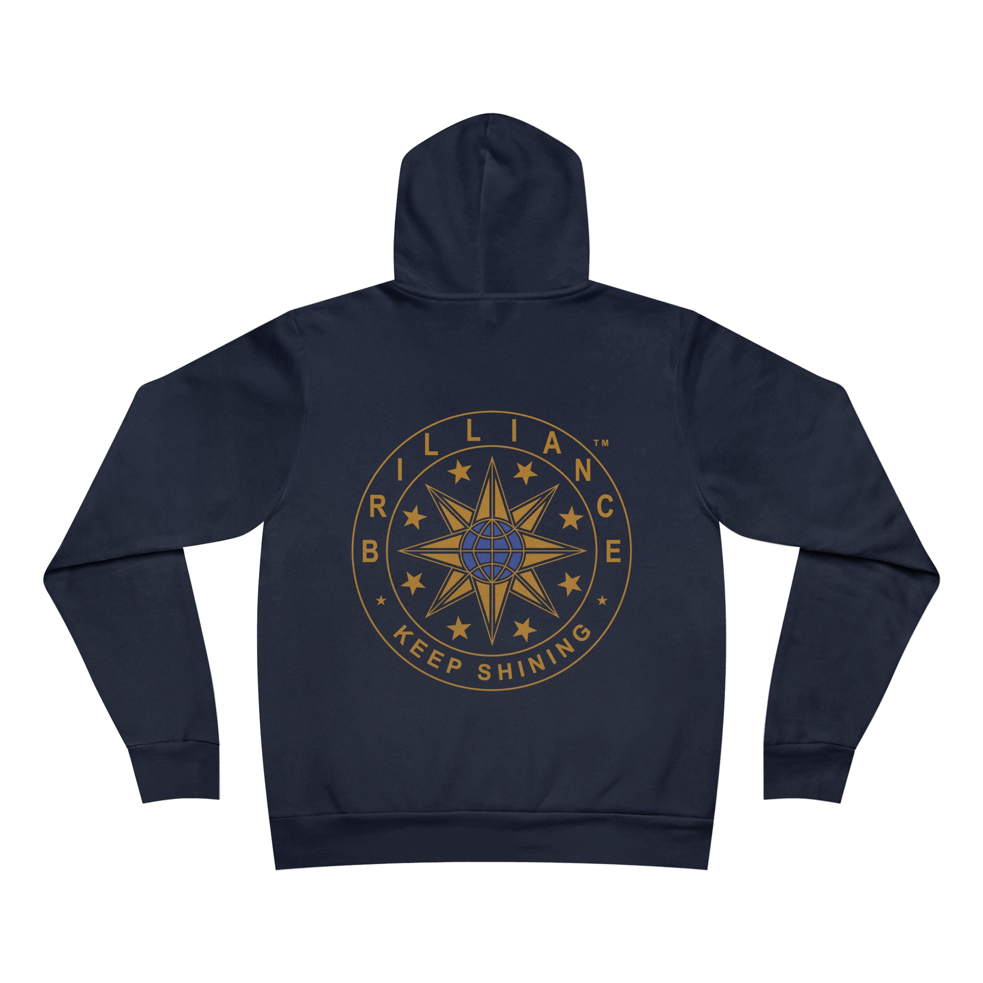 Brilliance Adult Fleece Pullover Hoodie Navy Back
