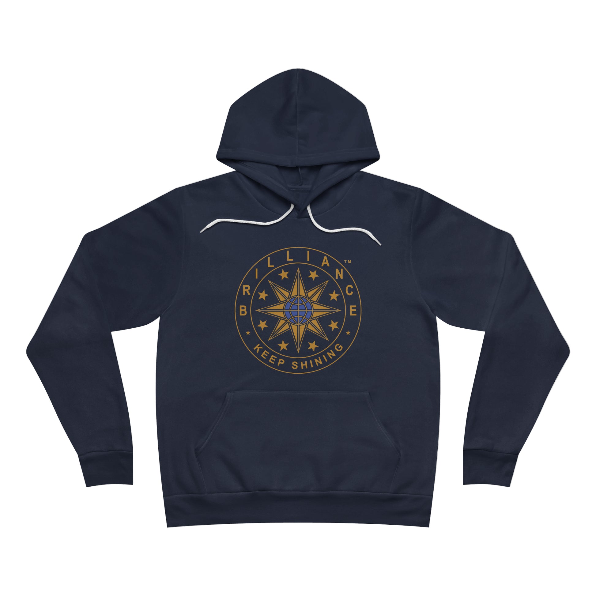 Brilliance Adult Fleece Pullover Hoodie Navy Front