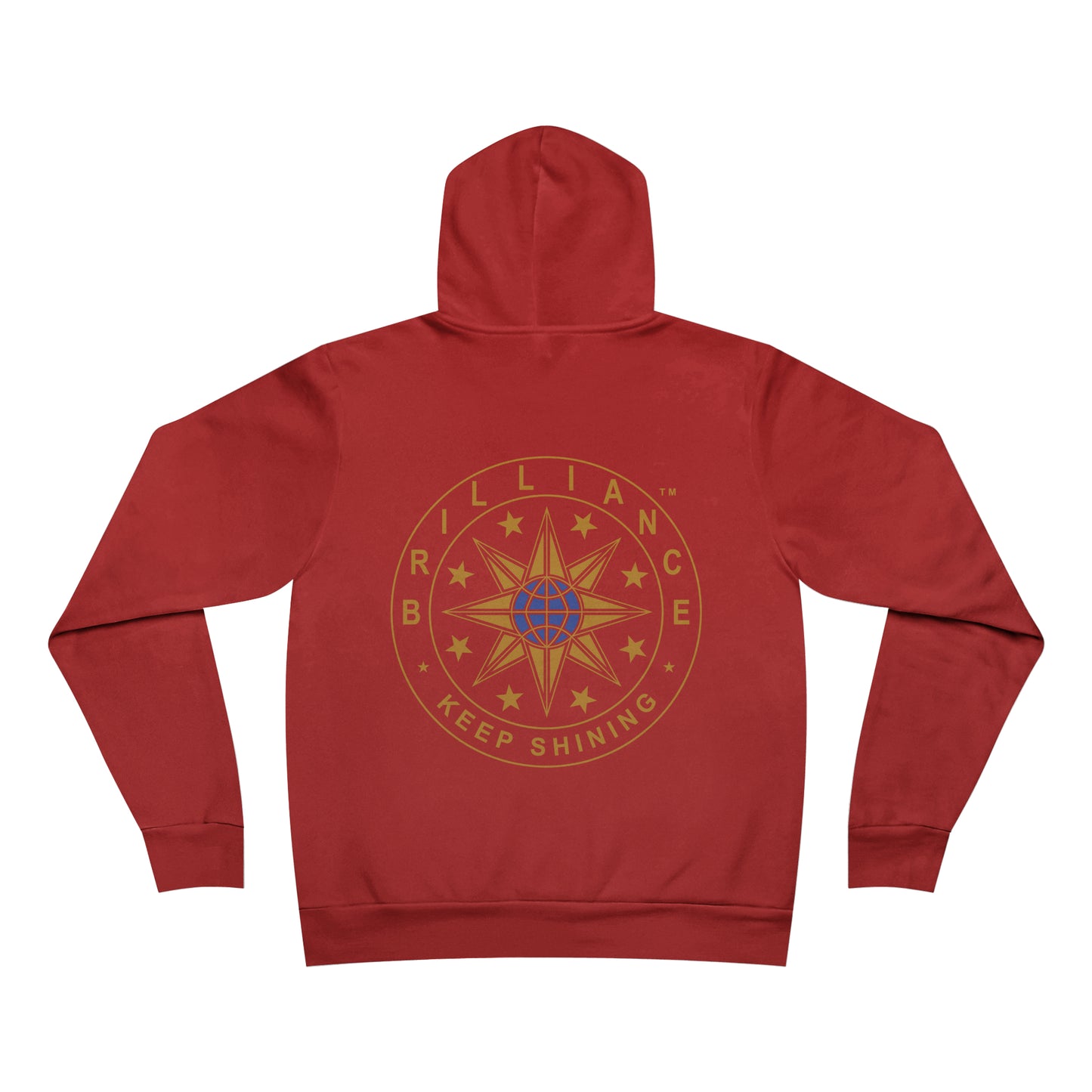 Brilliance Adult Fleece Pullover Hoodie Red Back