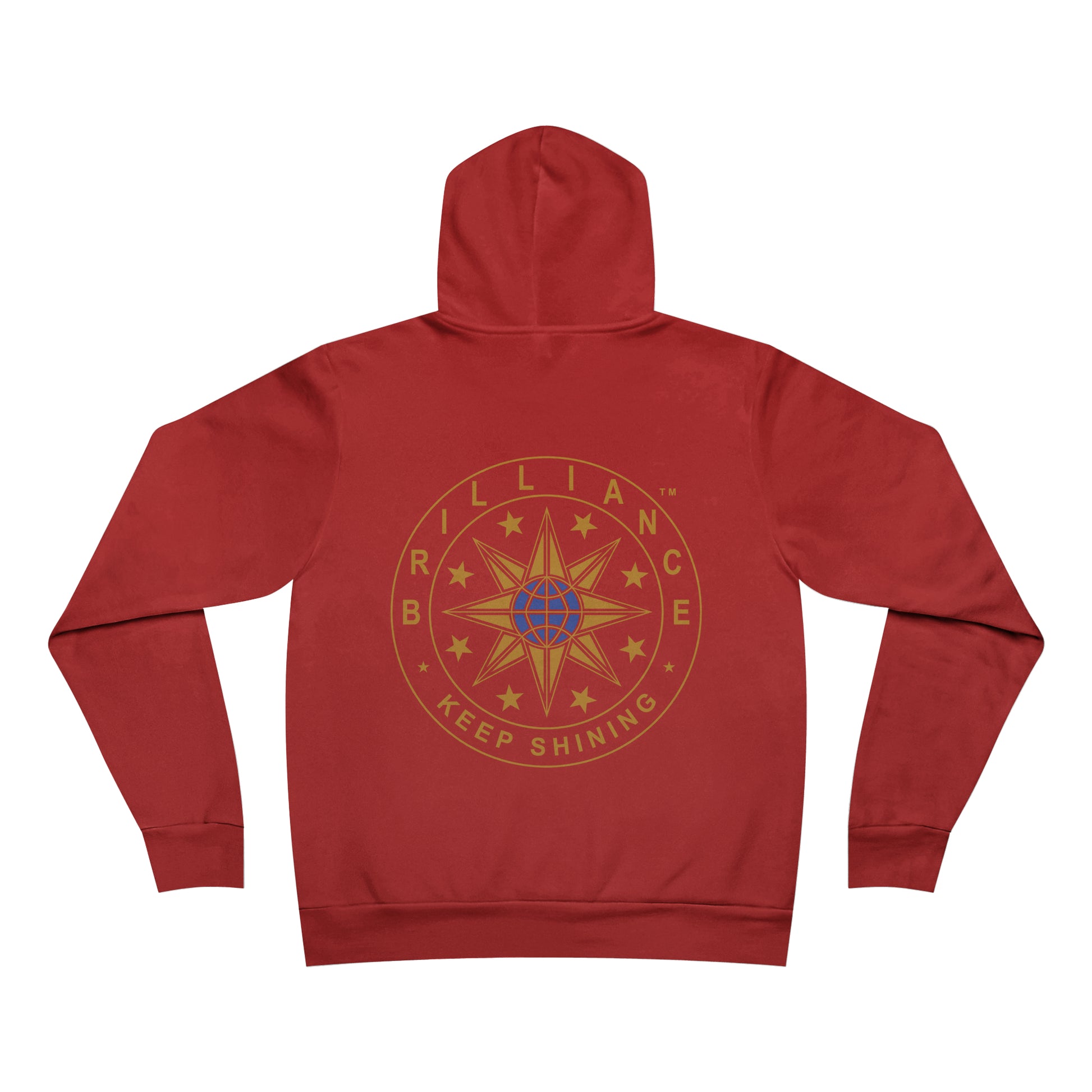 Brilliance Adult Fleece Pullover Hoodie Red Back