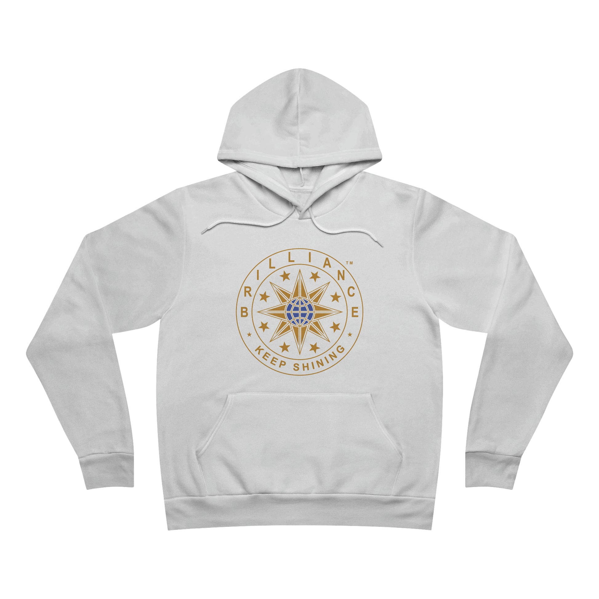 Brilliance Adult Fleece Pullover Hoodie White Front