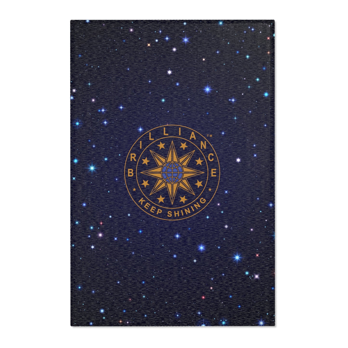 Brilliance Area Rugs with Starry Night Print and Logo Front 2