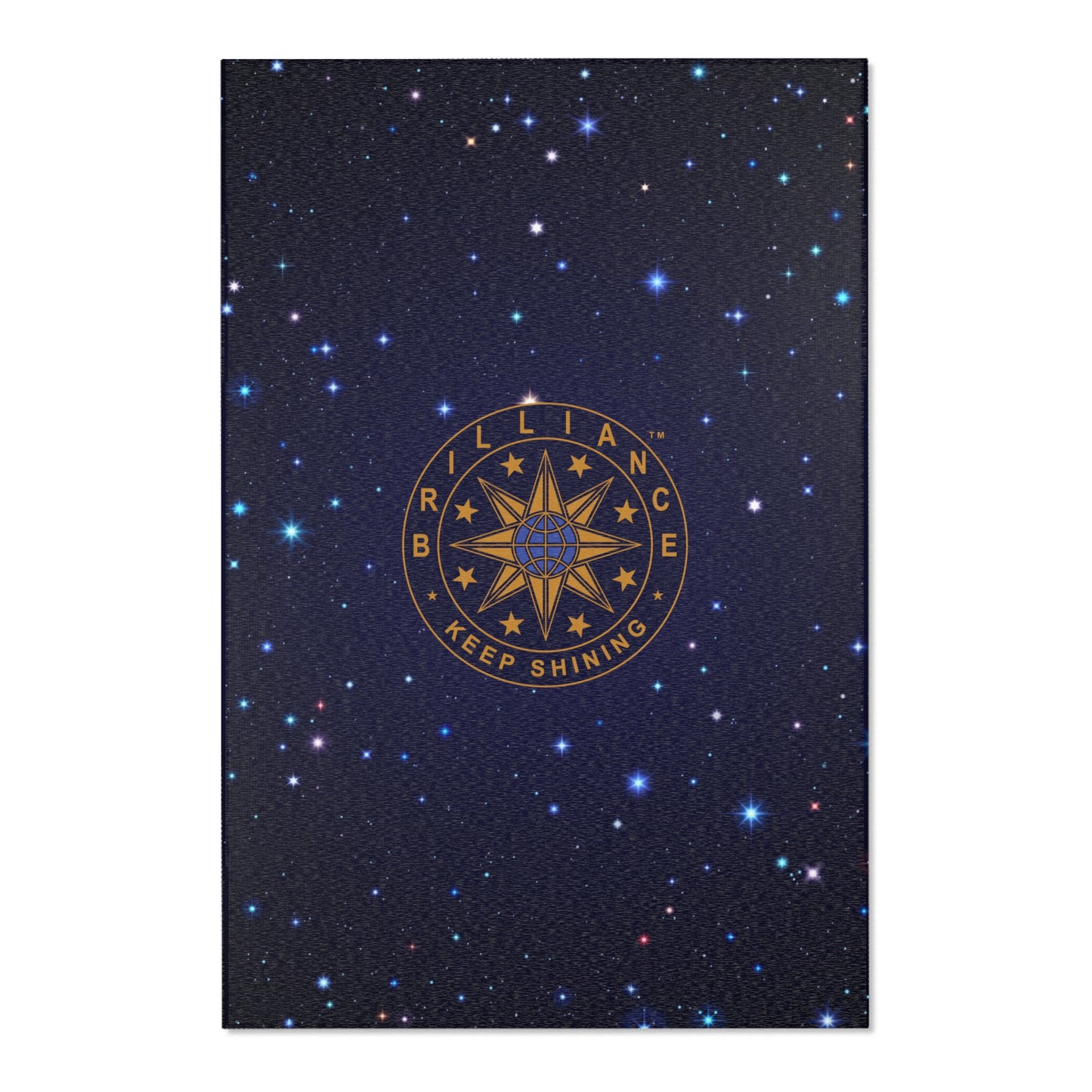 Brilliance Area Rugs with Starry Night Print and Logo Front 4