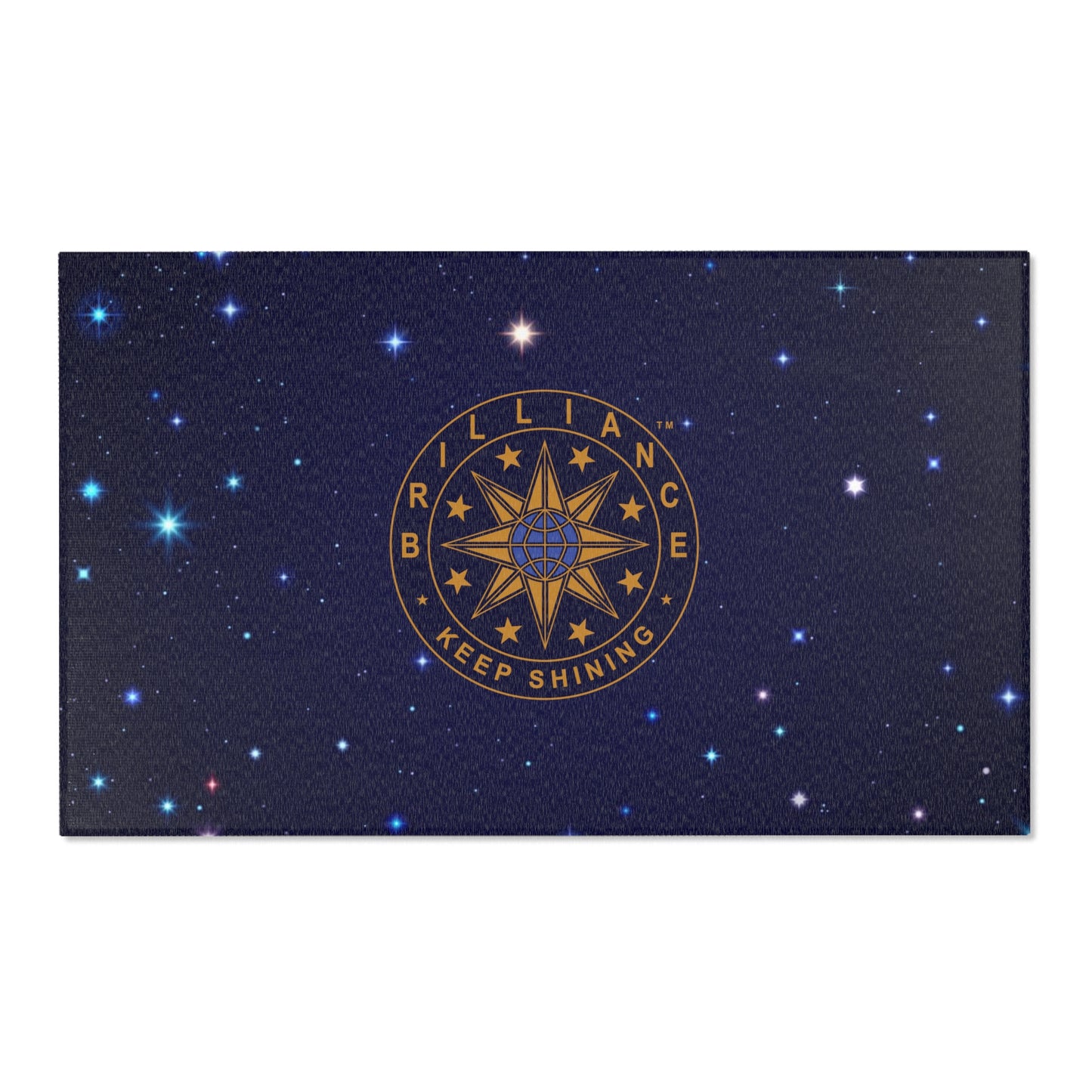 Brilliance Area Rugs with Starry Night Print and Logo Front 5