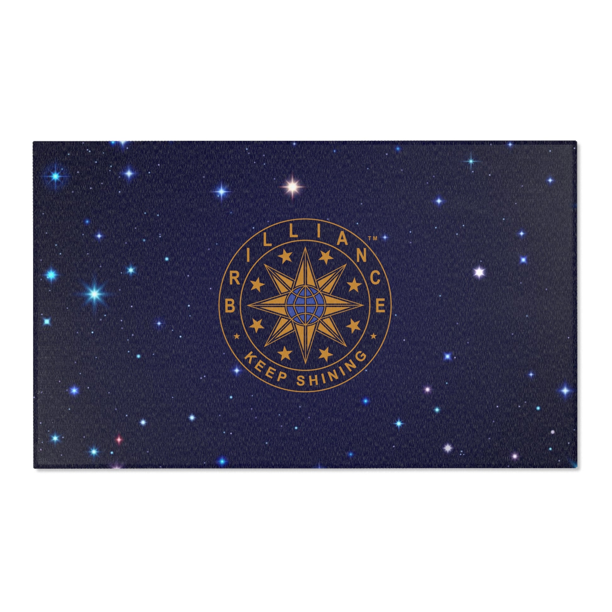 Brilliance Area Rugs with Starry Night Print and Logo Front 5