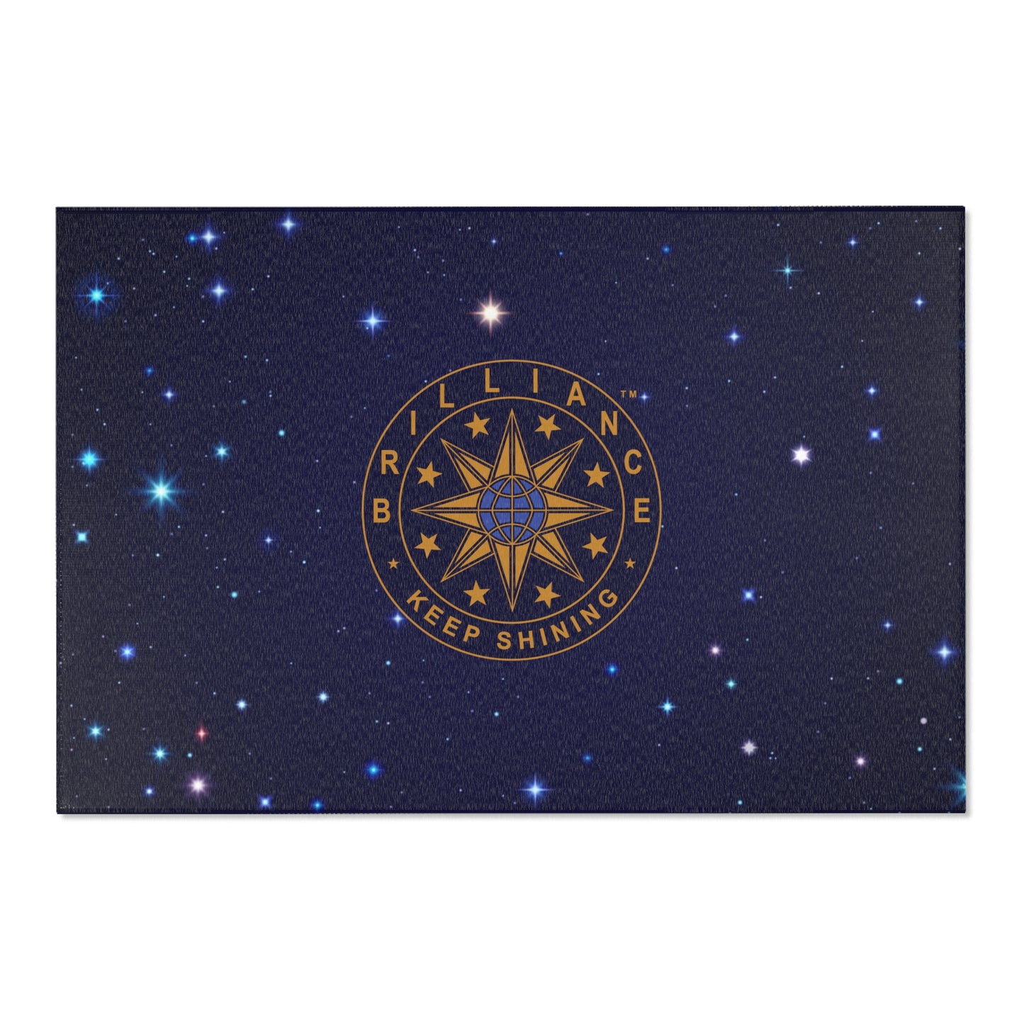 Brilliance Area Rugs with Starry Night Print and Logo Front 6