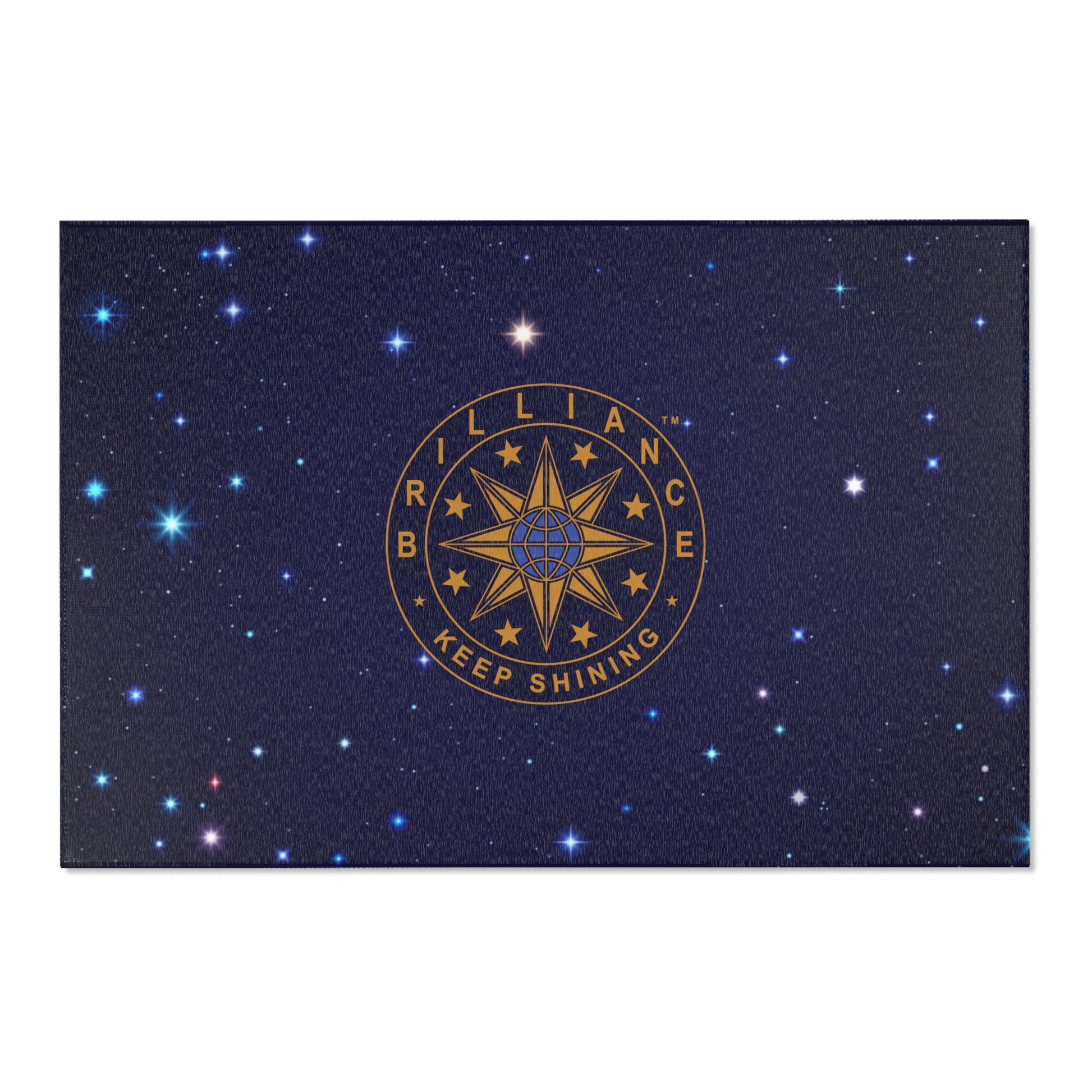 Brilliance Area Rugs with Starry Night Print and Logo Front 6