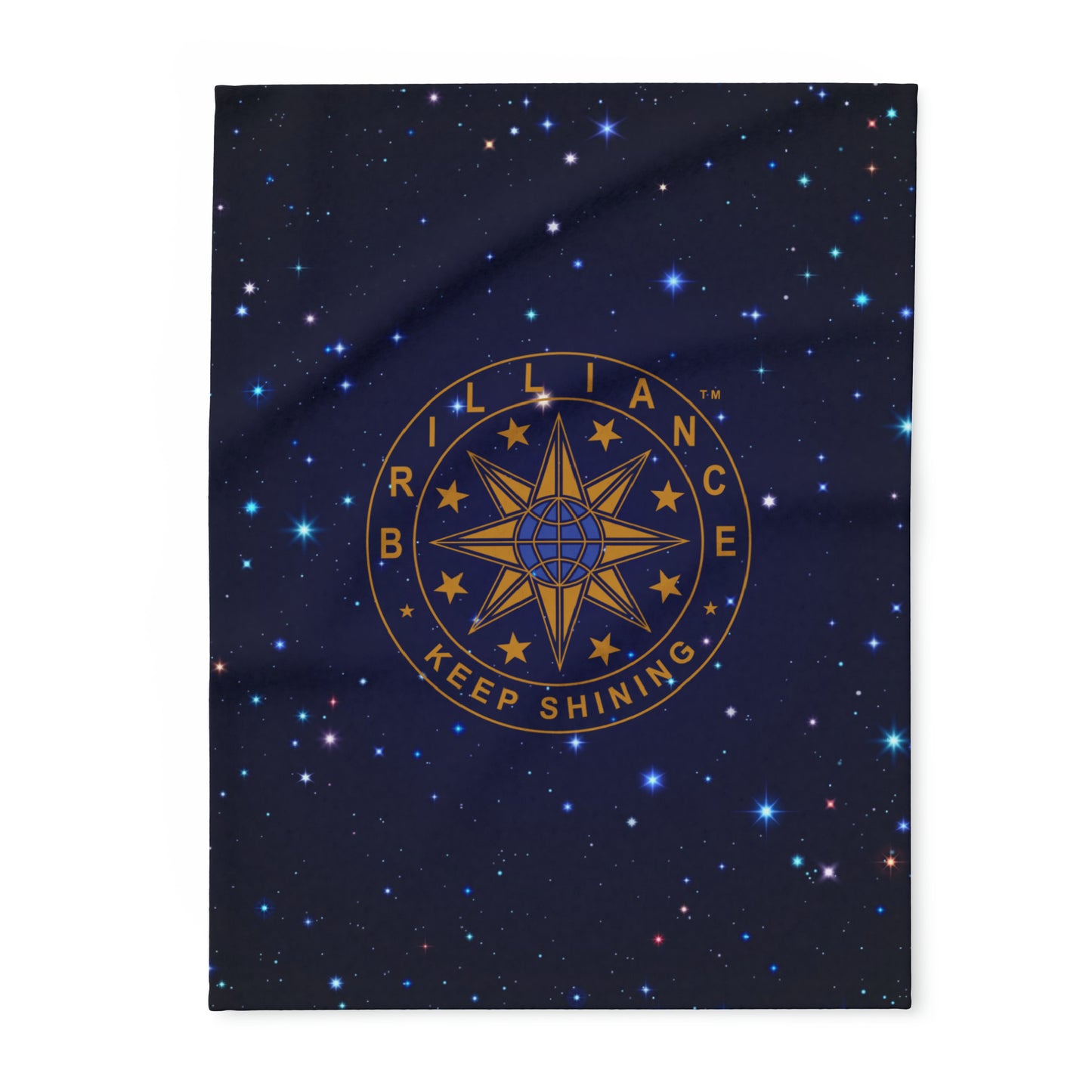 Brilliance Artic Fleece Blanket with Starry Night Print and Logo