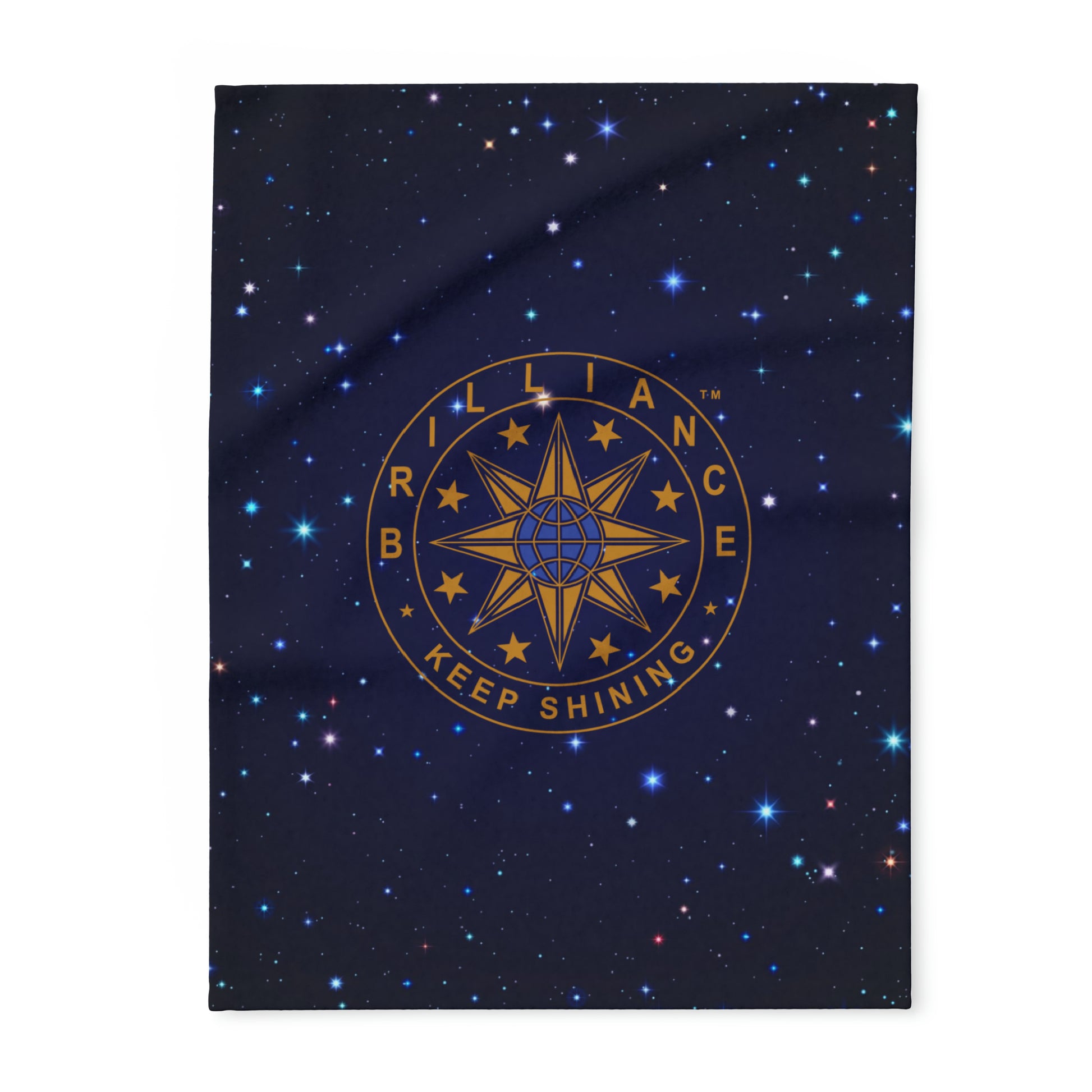 Brilliance Artic Fleece Blanket with Starry Night Print and Logo