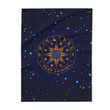 Brilliance Artic Fleece Blanket with Starry Night Print and Logo
