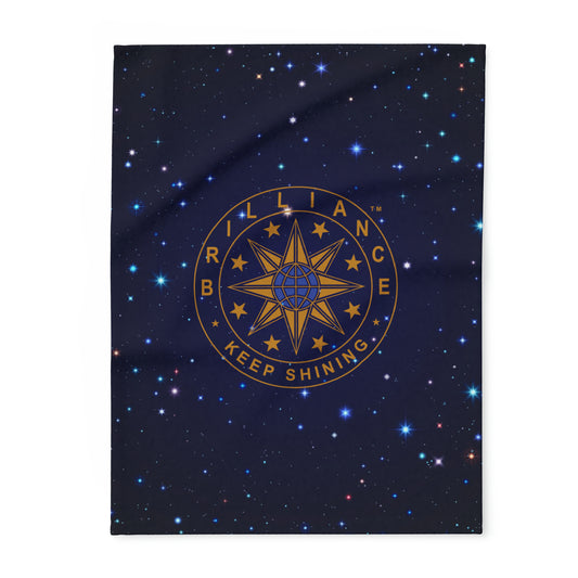 Brilliance Artic Fleece Blanket with Starry Night Print and Logo