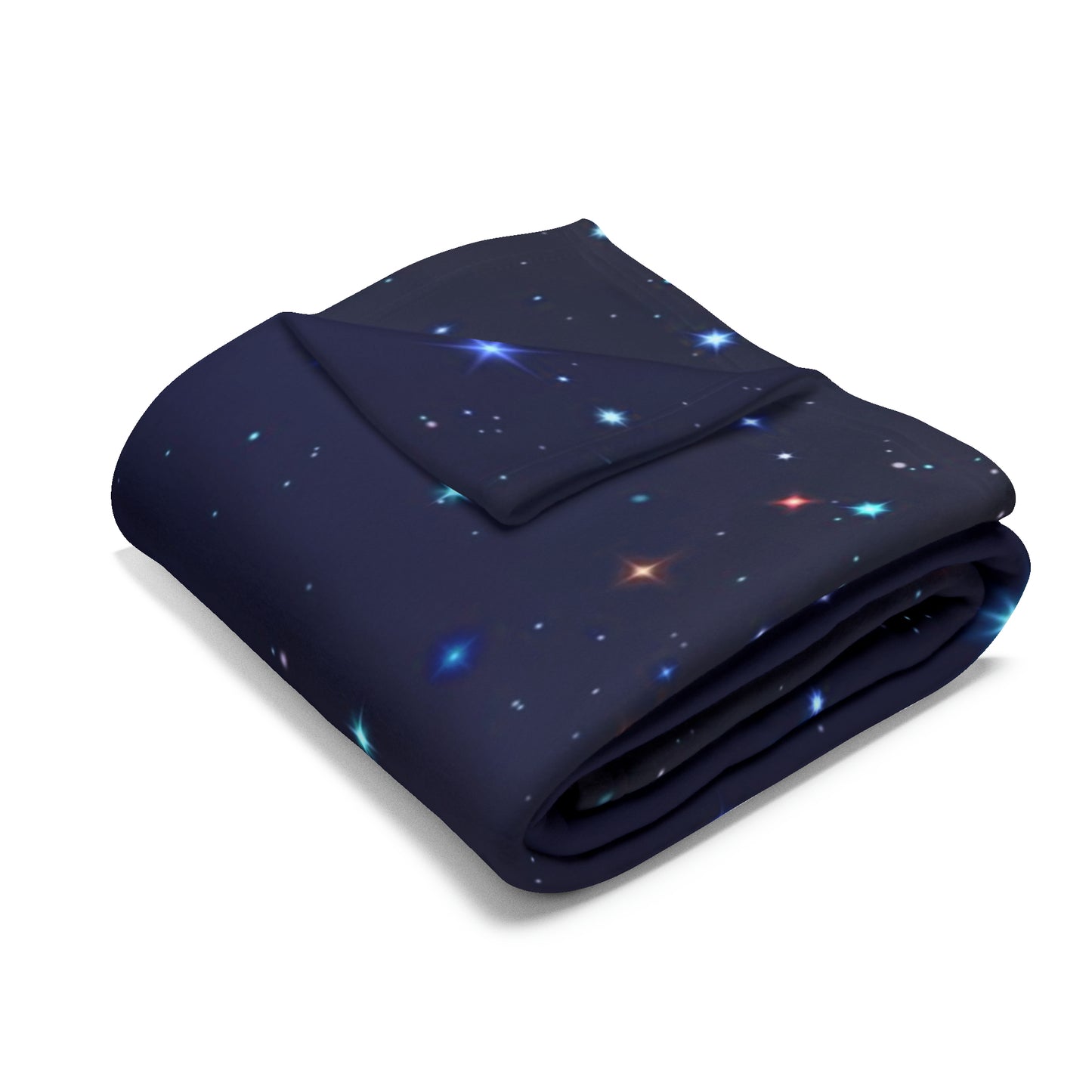Brilliance Artic Fleece Blanket with Starry Night Print and Logo Folded