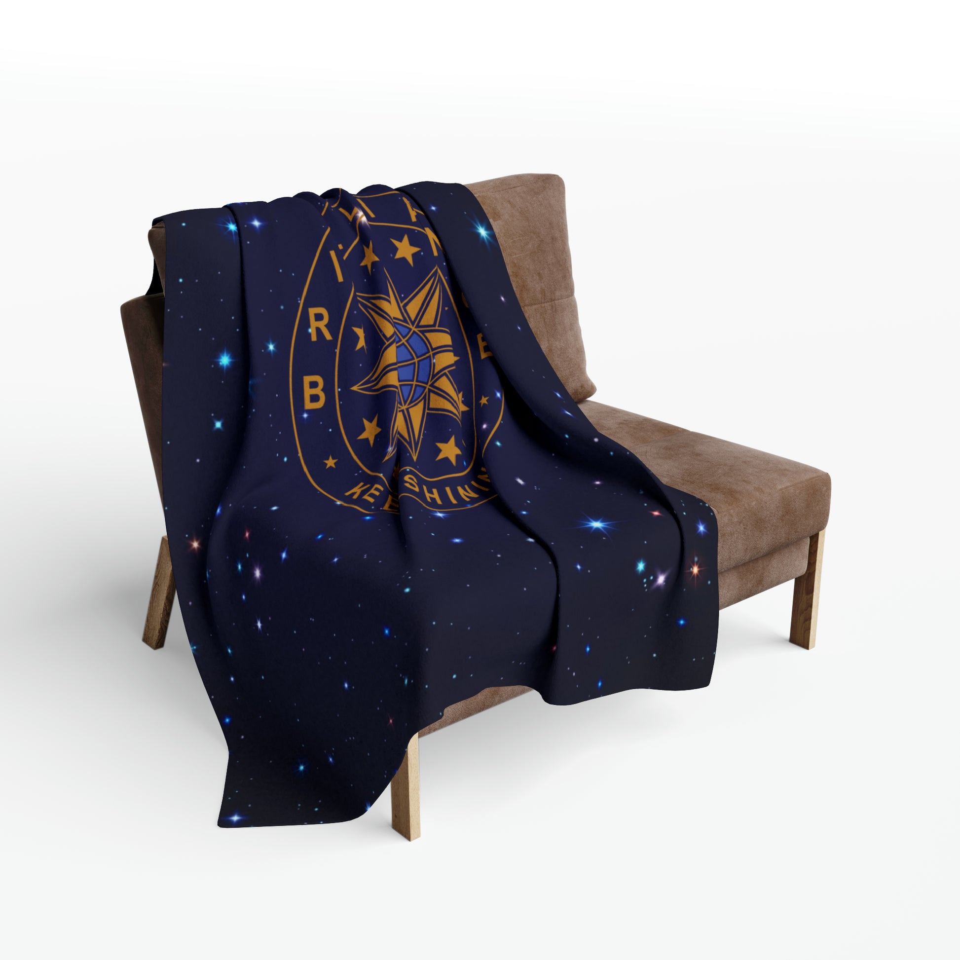 Brilliance Artic Fleece Blanket with Starry Night Print and Logo on Seat