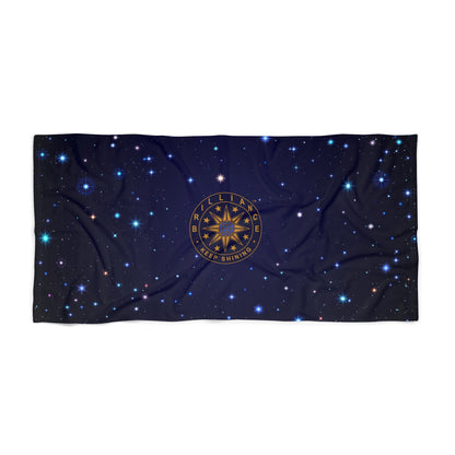 Brilliance Beach Towel with Starry Night Print and Logo Front
