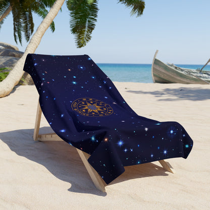 Brilliance Beach Towel with Starry Night Print and Logo Slant