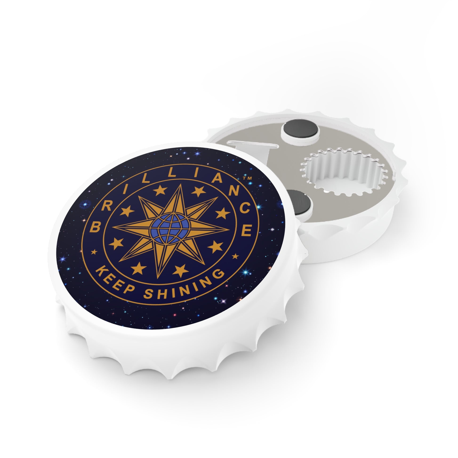 Brilliance Bottle Opener with Starry Night Print and Logo Slant