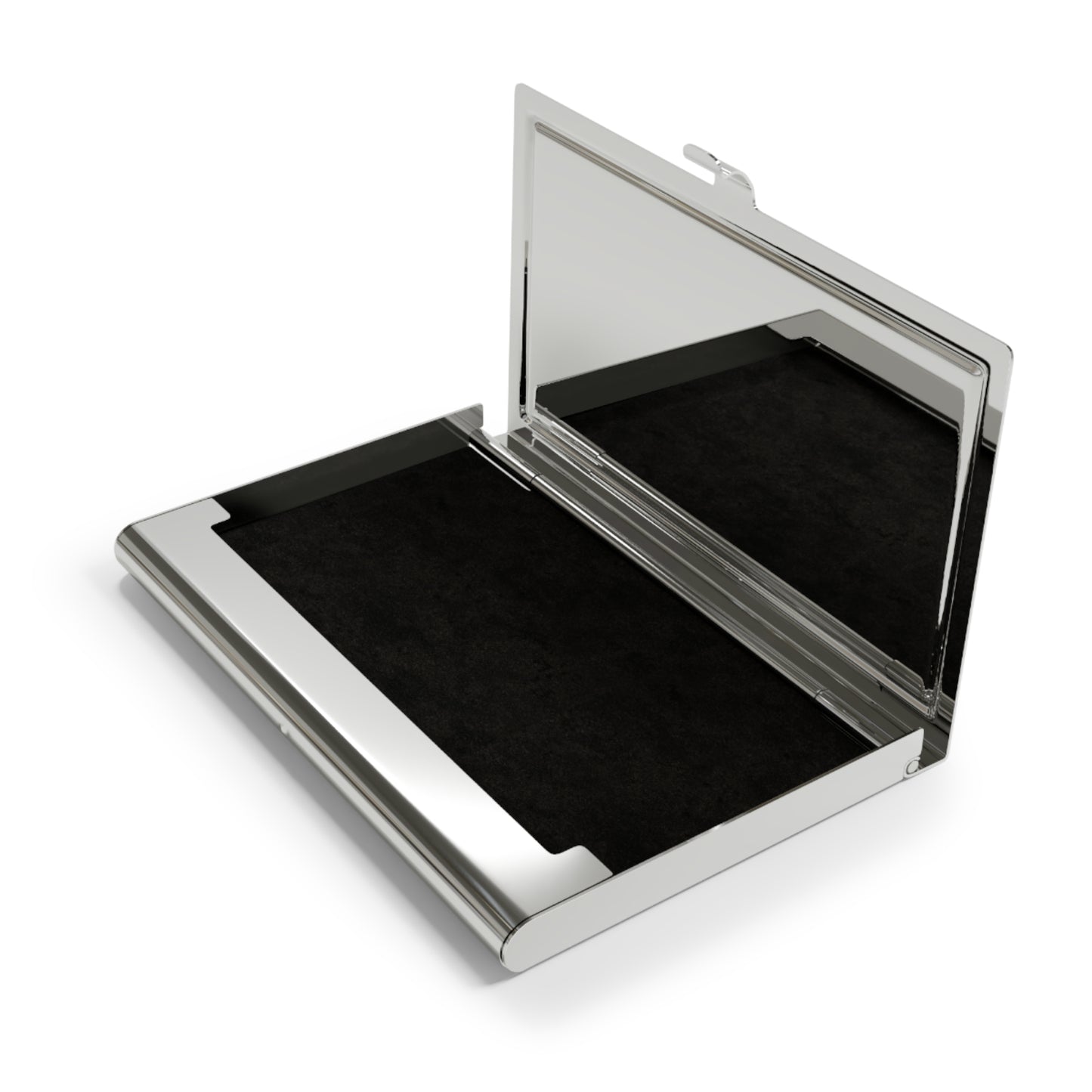 Brilliance Business Card Holder with Starry Night Print and Logo Slant Open