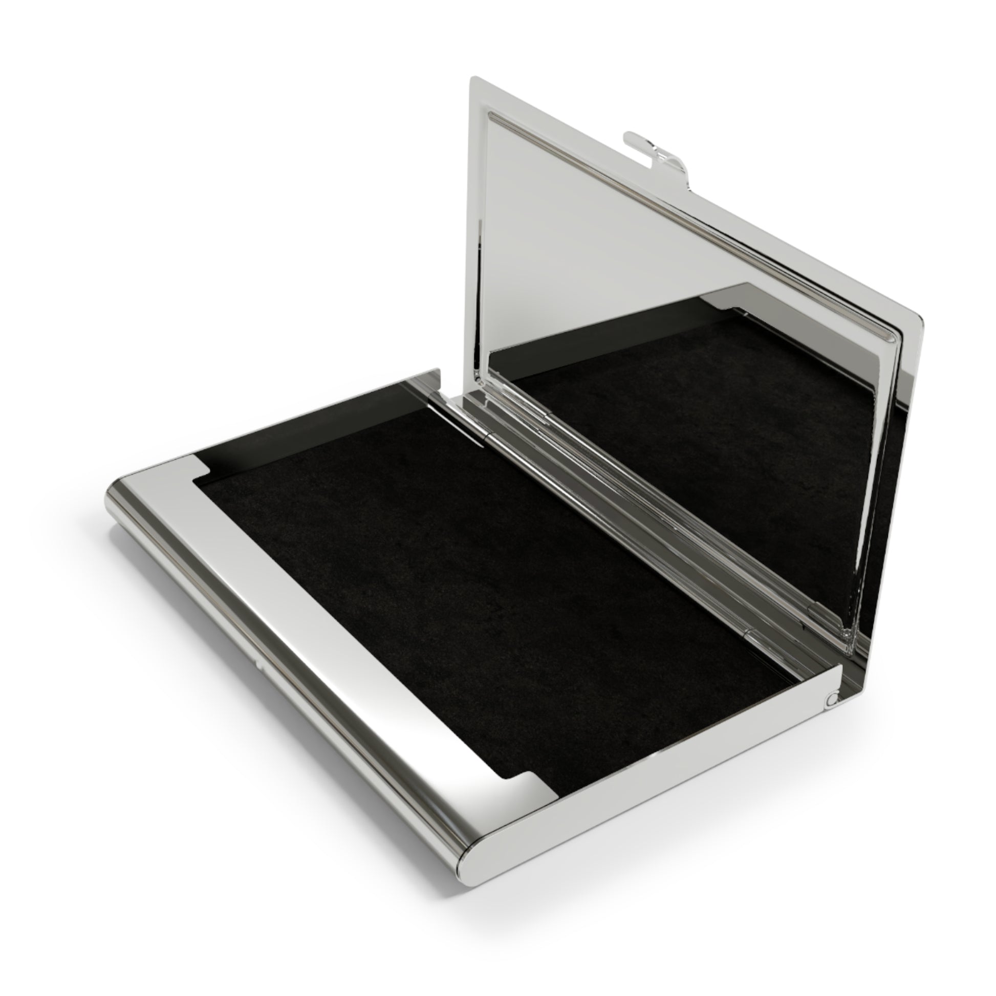 Brilliance Business Card Holder with Starry Night Print and Logo Slant Open
