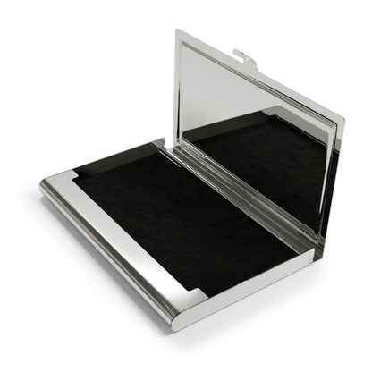 Brilliance Business Card Holder with Starry Night Print and Logo Slant Open