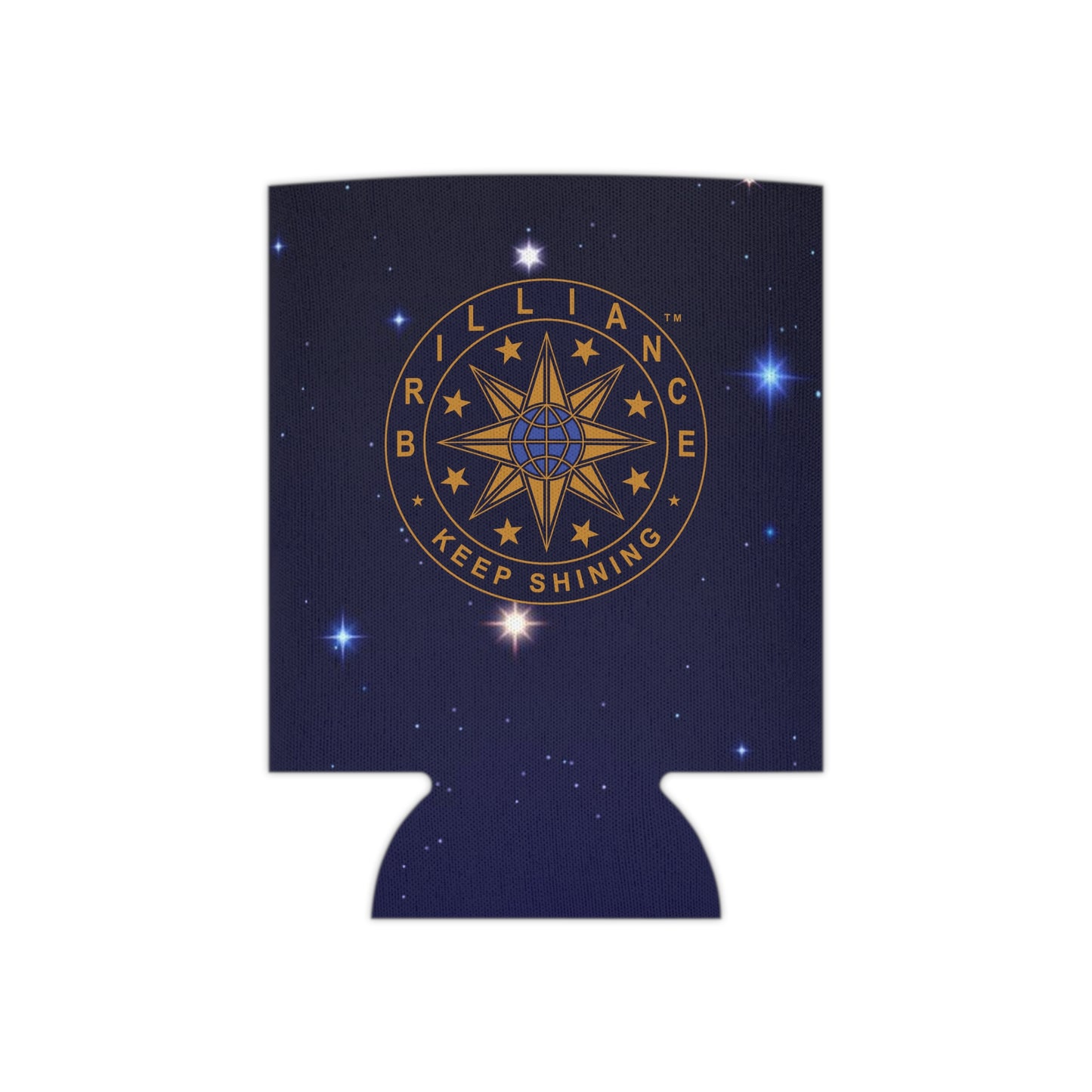Brilliance Can Cooler with Starry Night Print and Logo Regular Can Flat