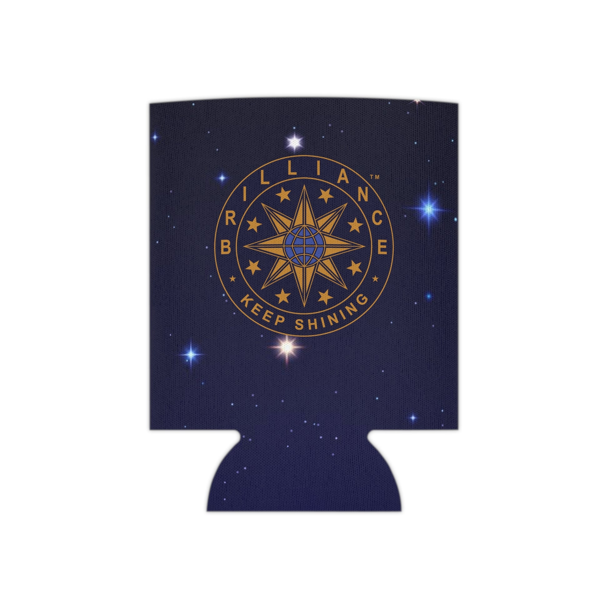 Brilliance Can Cooler with Starry Night Print and Logo Regular Can Flat