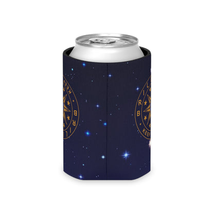 Brilliance Can Cooler with Starry Night Print and Logo Regular Can Left Side