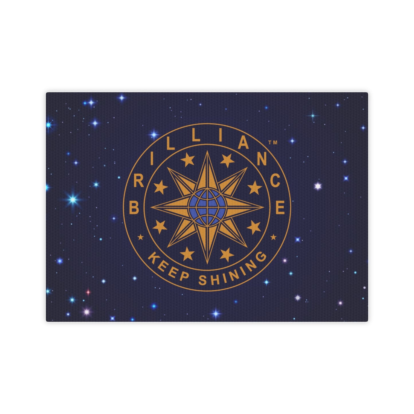 Brilliance Canvas Photo Tile with Starry Night Print and Logo Horizontal Front Side