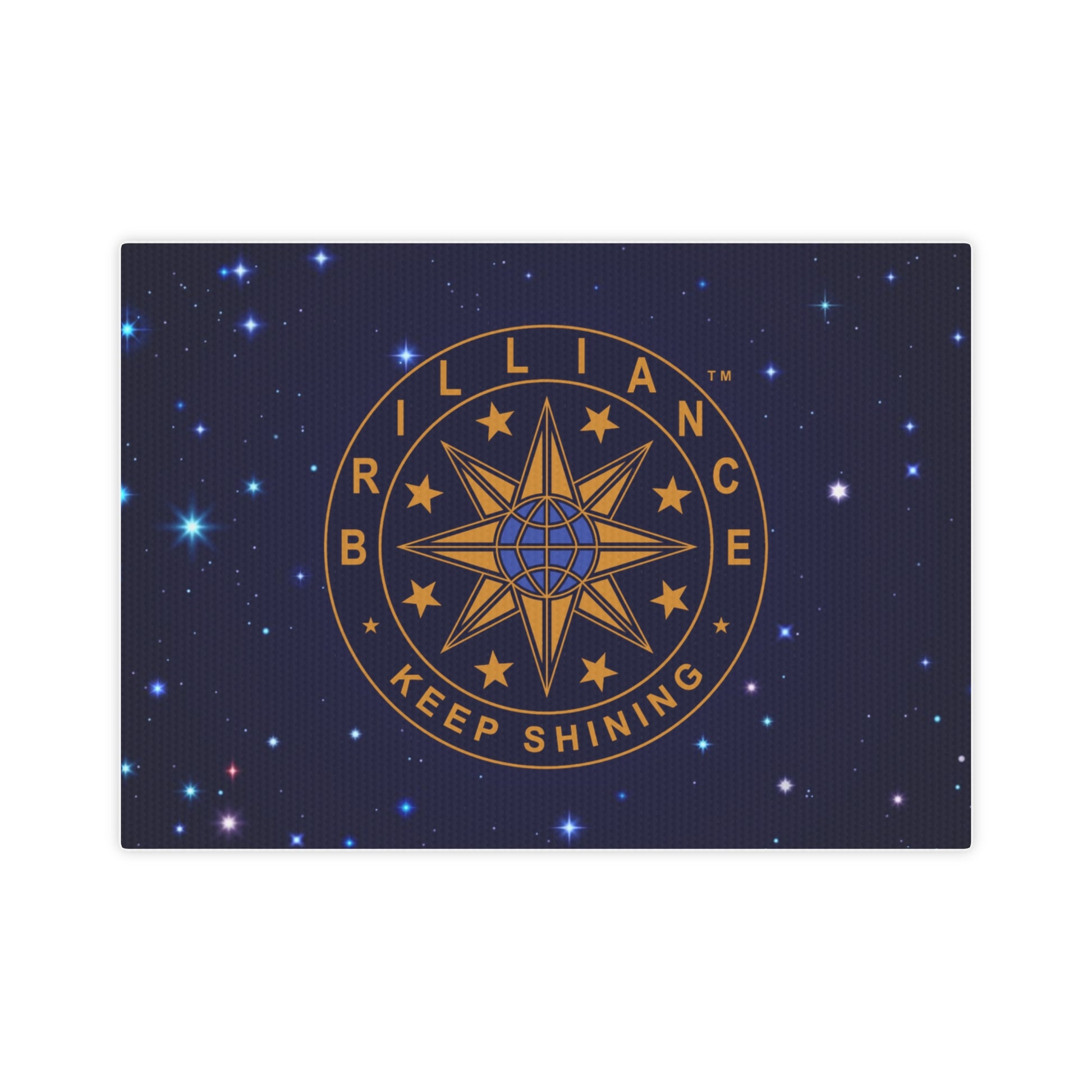 Brilliance Canvas Photo Tile with Starry Night Print and Logo Horizontal Front Side