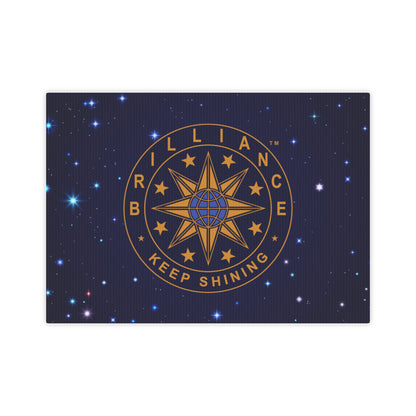Brilliance Canvas Photo Tile with Starry Night Print and Logo Horizontal Front Side