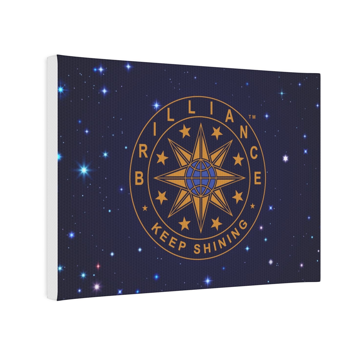 Brilliance Canvas Photo Tile with Starry Night Print and Logo Horizontal Slant
