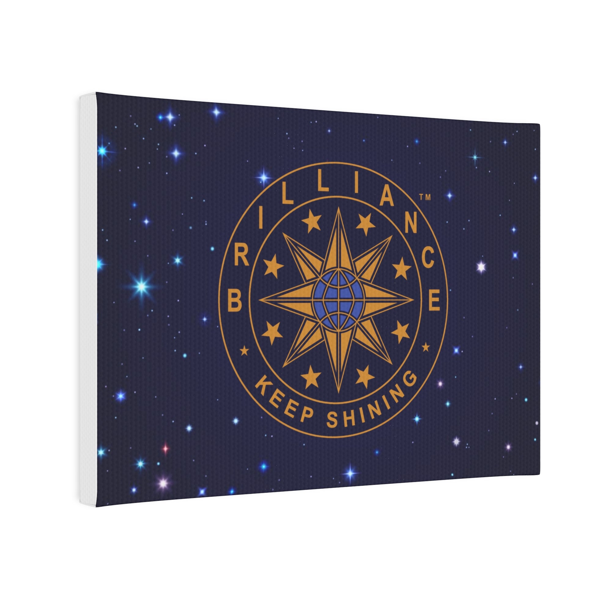 Brilliance Canvas Photo Tile with Starry Night Print and Logo Horizontal Slant