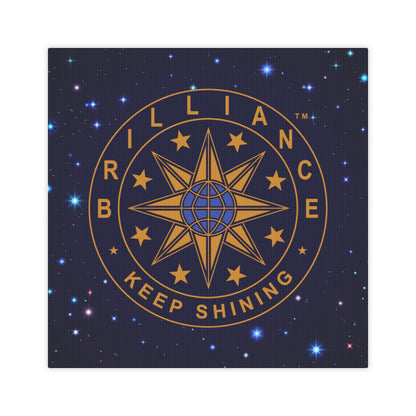 Brilliance Canvas Photo Tile with Starry Night Print and Logo Square Front Side