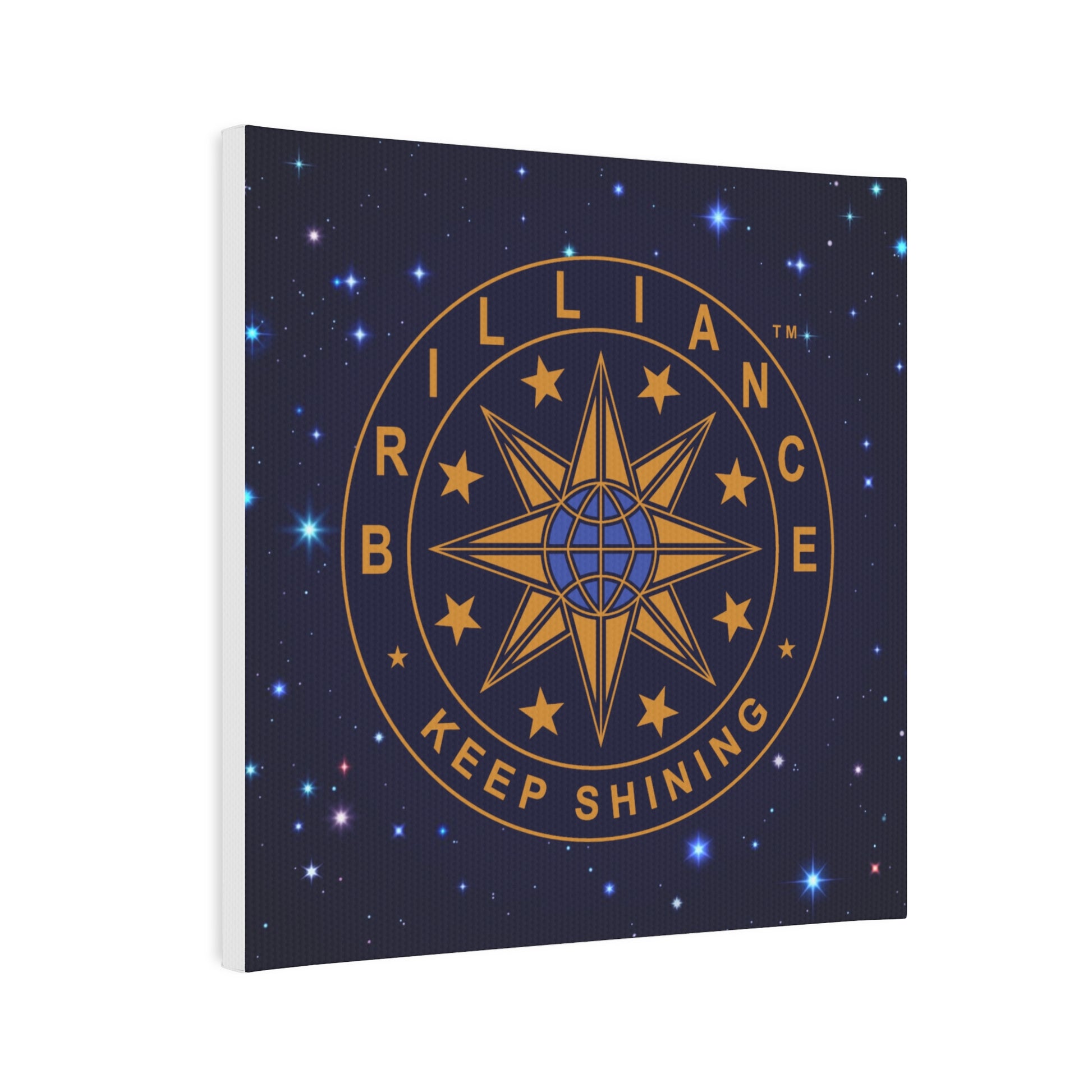 Brilliance Canvas Photo Tile with Starry Night Print and Logo Square Slant