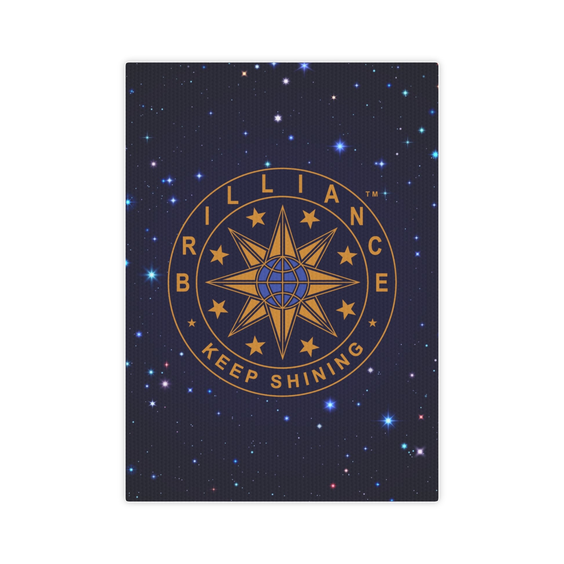 Brilliance Canvas Photo Tile with Starry Night Print and Logo Vertical Front Side