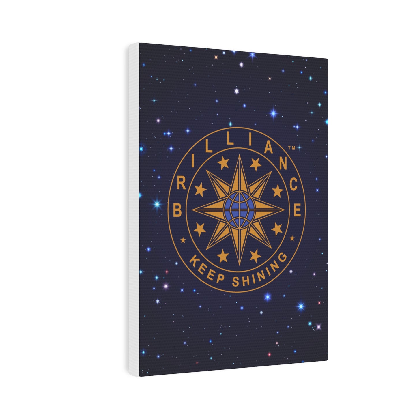 Brilliance Canvas Photo Tile with Starry Night Print and Logo Vertical Slant