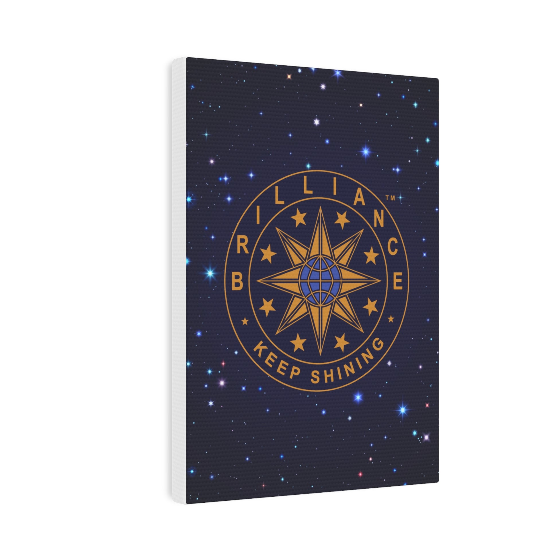 Brilliance Canvas Photo Tile with Starry Night Print and Logo Vertical Slant