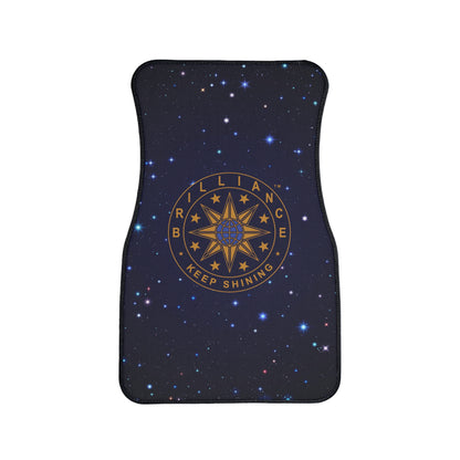 Brilliance Car Floor Mats with Starry Night Print and Logo, 1pc Front Mat Front Side