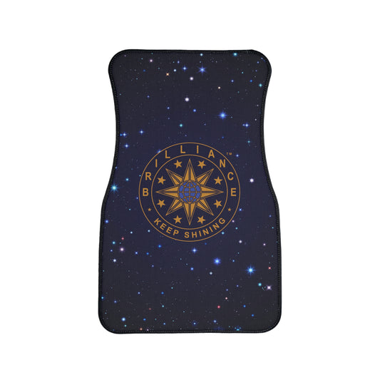 Brilliance Car Floor Mats with Starry Night Print and Logo, 1pc Front Mat Front Side