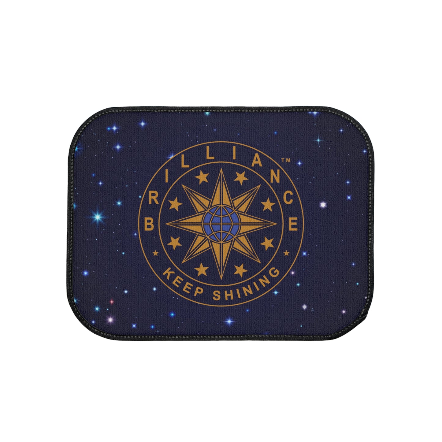 Brilliance Car Floor Mats with Starry Night Print and Logo, 1pc Rear Mat Front Side
