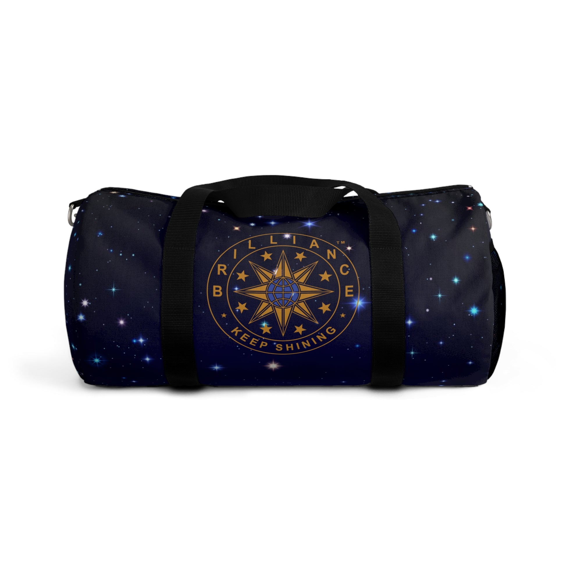 Brilliance Duffel Bag with Starry Night  Print and Logo Side View