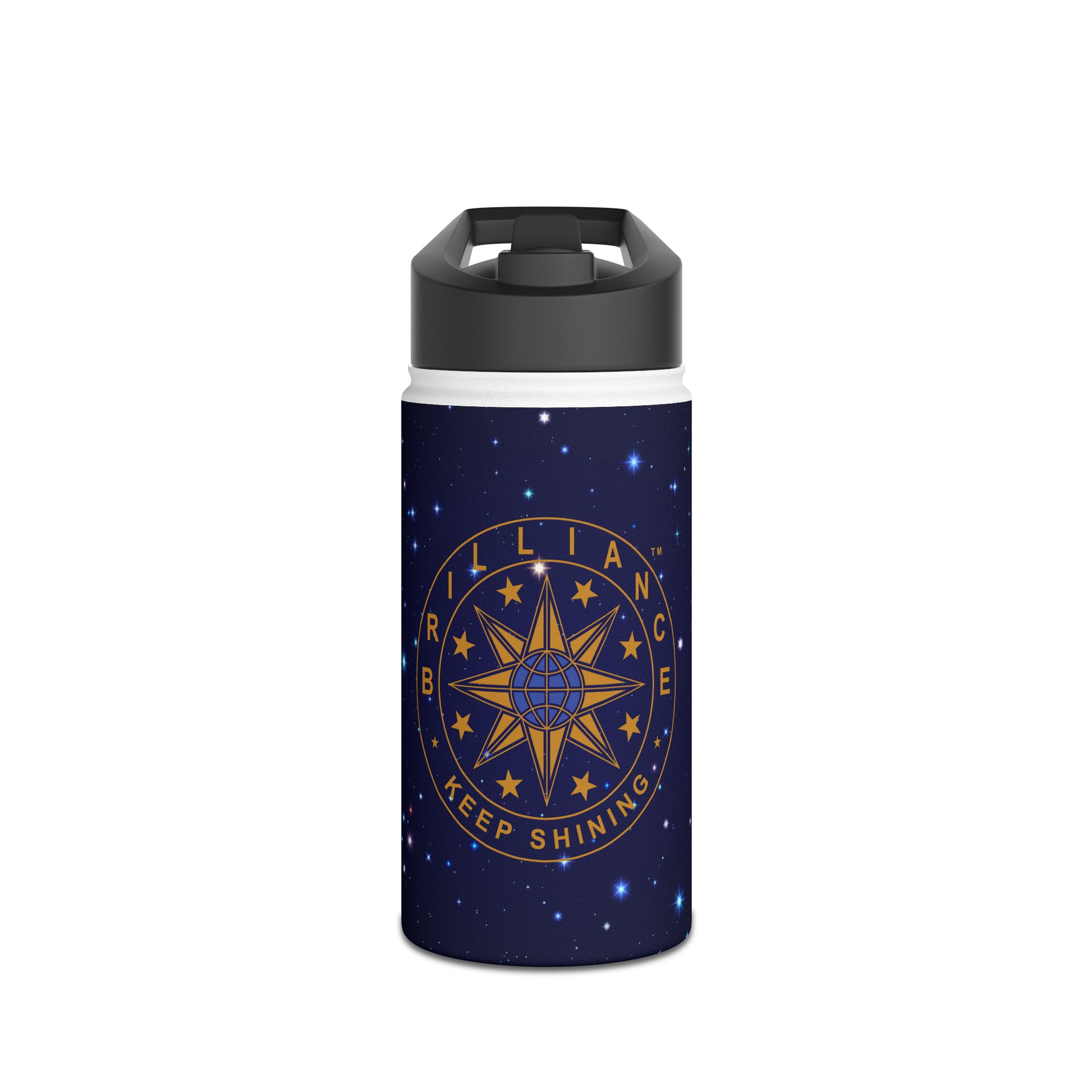 Brilliance Fluid Bottles 12oz with Starry Night Print and Logo