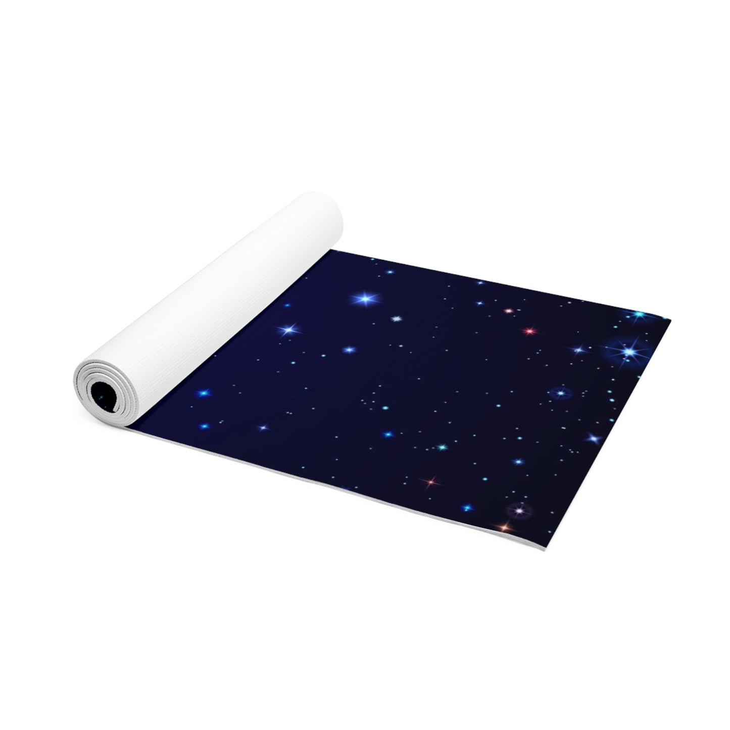 Brilliance Foam Yoga Mat with Starry Night Print and Logo Model Semi-Rolled no Model
