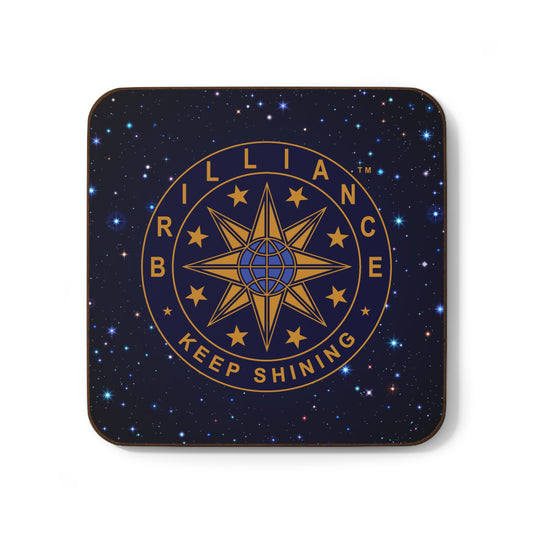 Brilliance Hardboard Back Coaster with Starry Night Print and Logo Front Side