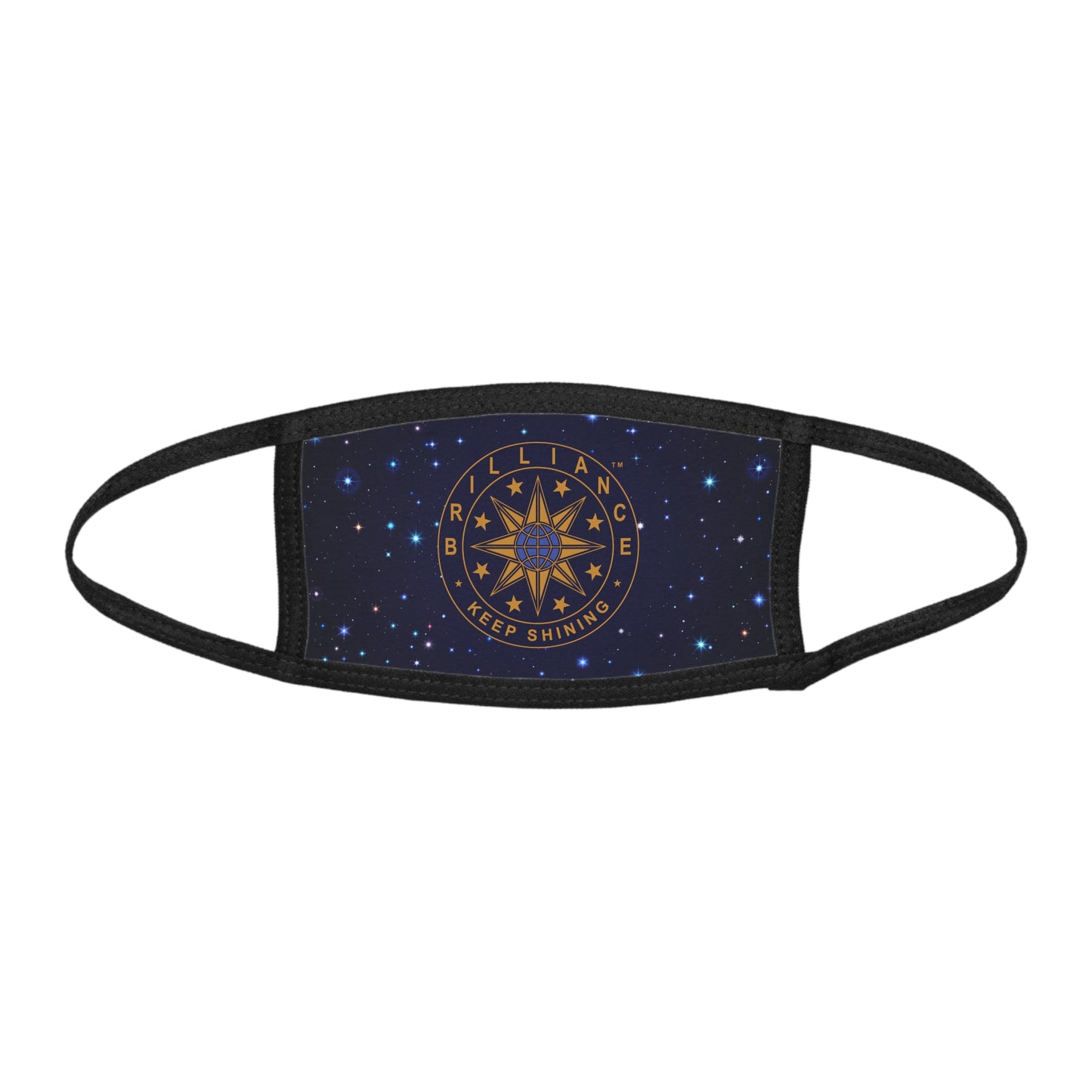 Brilliance Kid's Face Mask with Starry Night Print and Logo Front Side