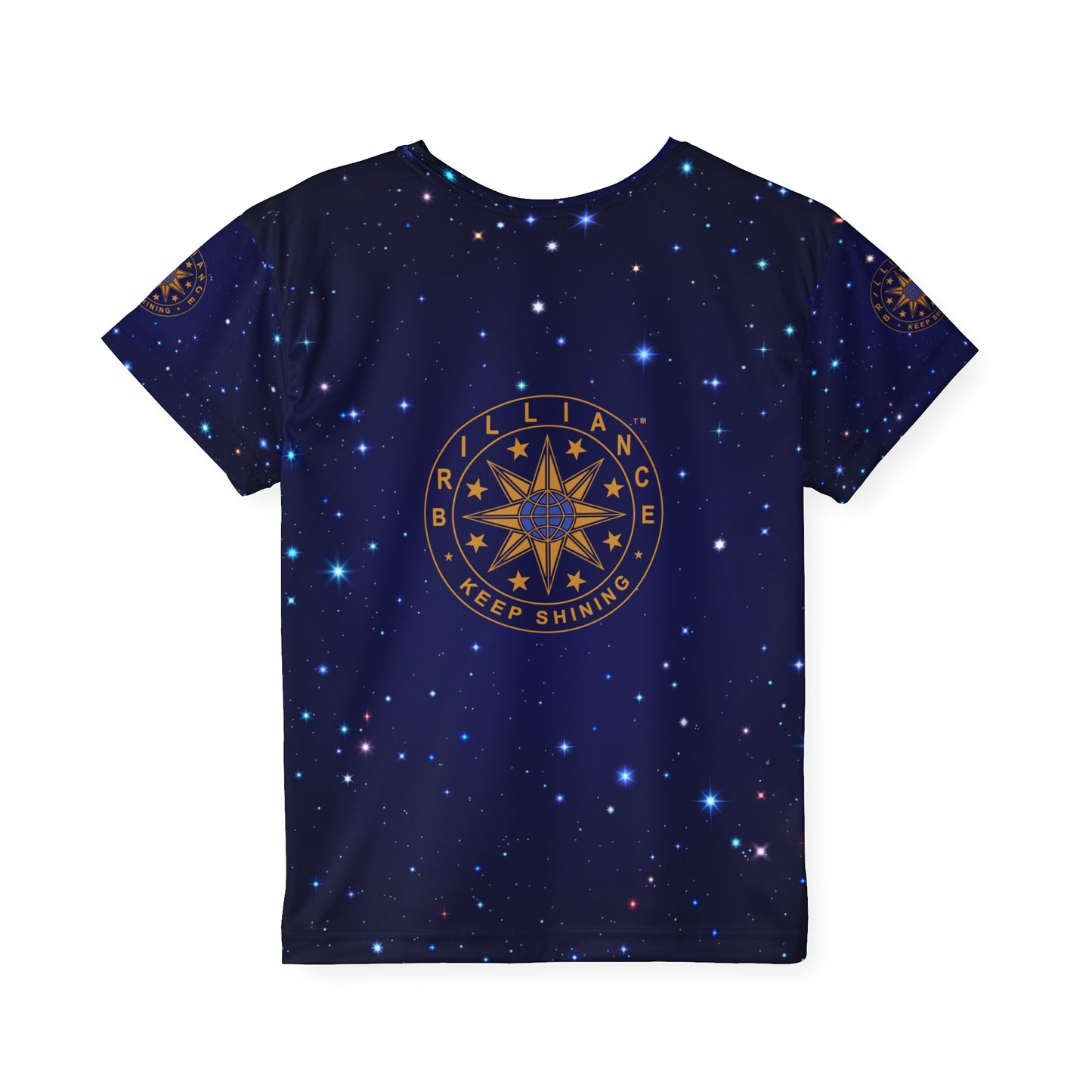 Brilliance Kids Sports Jersey with Starry Night Print and Logo Back Side